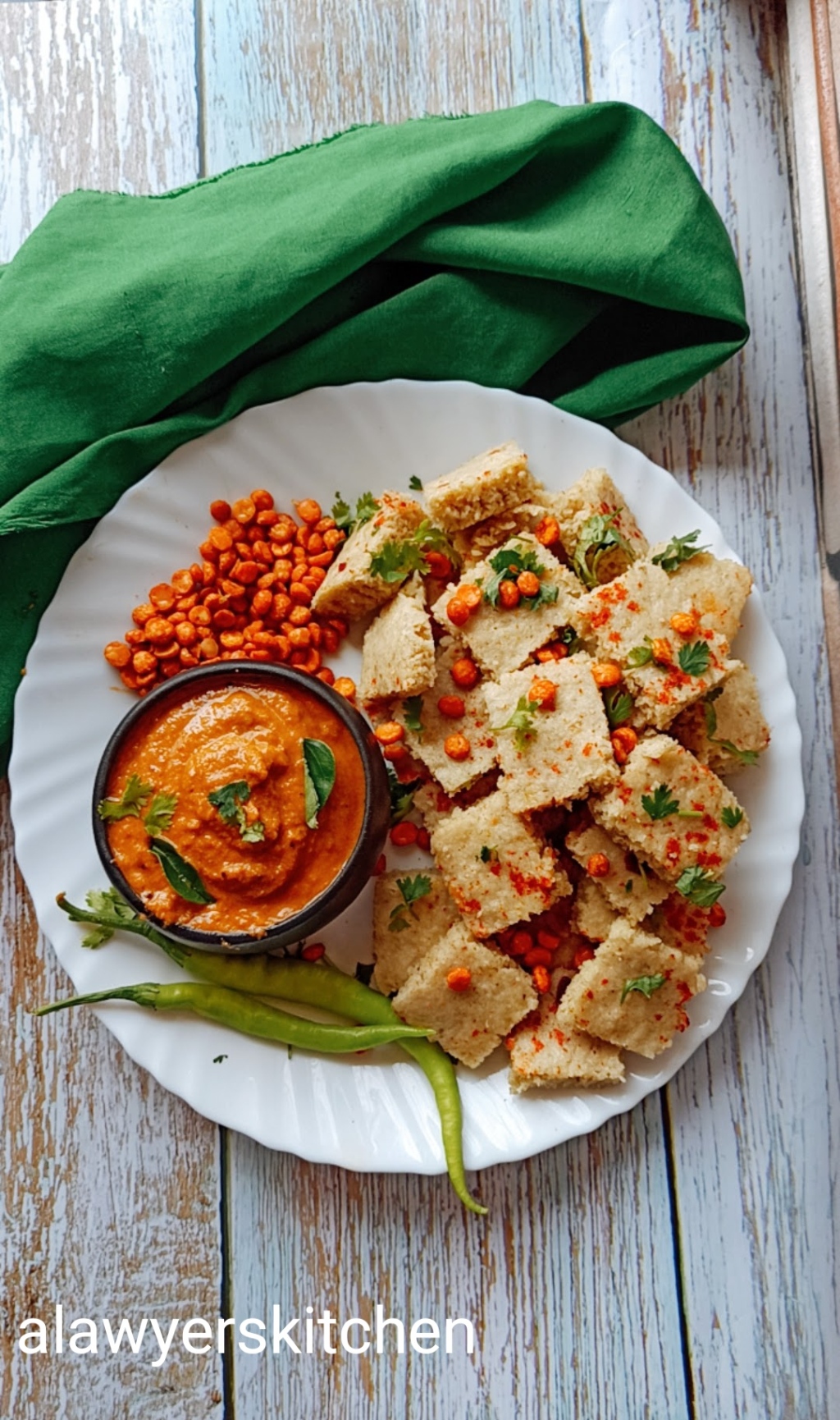 Multigrain Dhokla and Tomato chutney
